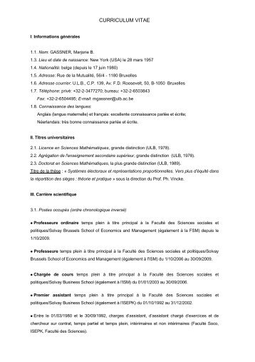 CURRICULUM VITAE - Solvay Brussels School