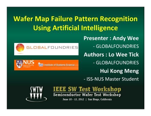 Wafer Map Failure Pattern Recognition Using Artificial Intelligence