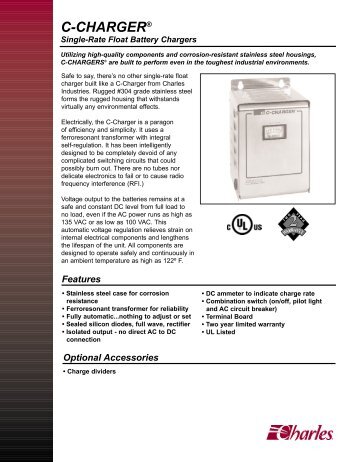 C-Charger Automatic Float.qxd - Charles Industries, Ltd.