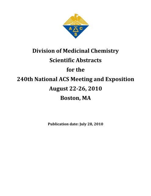 MEDI 1 - ACS Division of Medicinal Chemistry Homepage