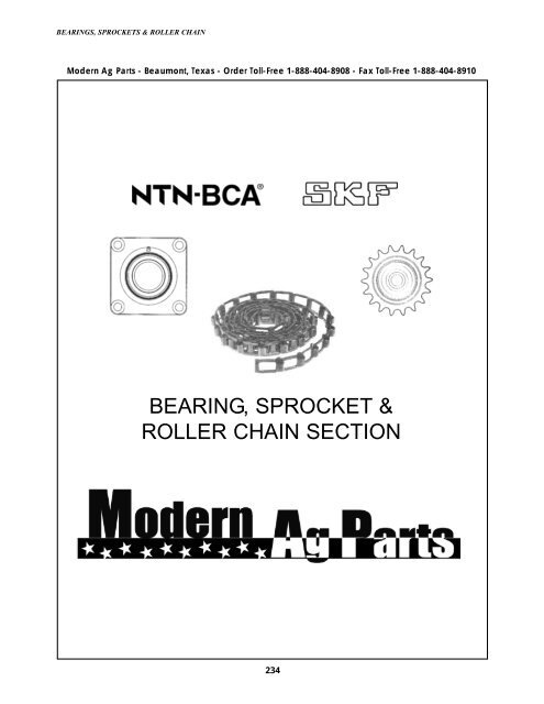 bearing sprocket roller chain section