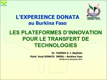 l'experience donata les plateformes d'innovation pour le ... - eRails