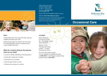 Occasional Care - Hobsons Bay