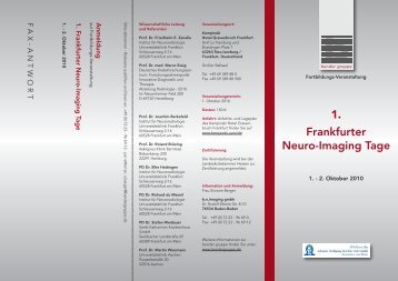 1. Frankfurter Neuro-Imaging Tage - bei der bender gruppe