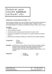 Substrat pour c o u c h e supérieure corthum ® «O»