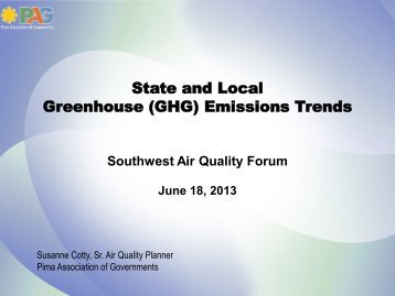 E. Pima County GHG Emission Trends - Pima Association of Governments