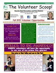 The Volunteer Scoop! - Rancho Simi Recreation and Park District