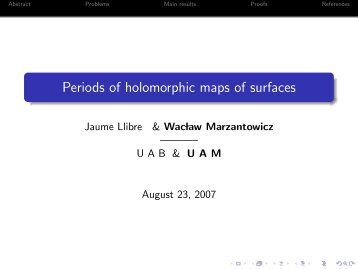 Periods of holomorphic maps of surfaces