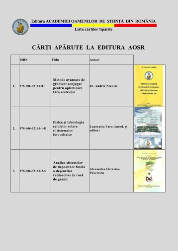 Lista CÄrÅ£ilor TipÄrite