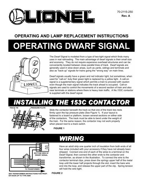 Operating Dwarf Signal - Lionel