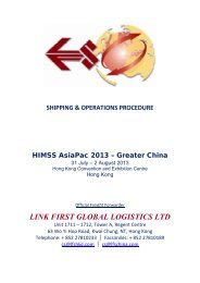 General Freight Forwarding Information - HIMSS AsiaPac