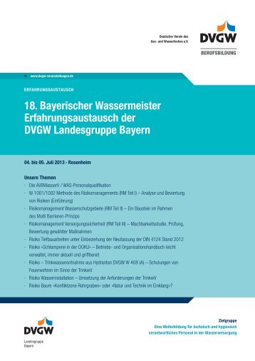 Programm mit Anmeldung (PDF, 47 KB) - DVGW Bayern