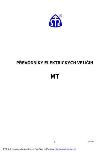 p evodnÃ­ky elektrickÃ½ch veli in mt - KALA elektro