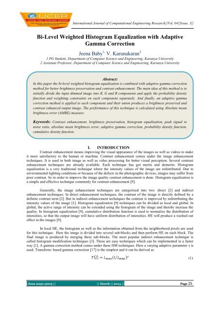 Bi-Level Weighted Histogram Equalization with Adaptive Gamma Correction