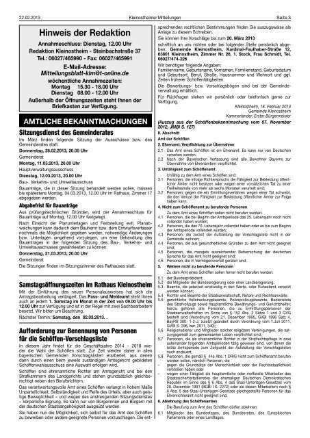 Amtsblatt Nr. 8 vom 22.02.2013 - Kleinostheim