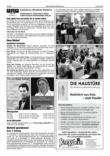 Amtsblatt Nr. 8 vom 22.02.2013 - Kleinostheim