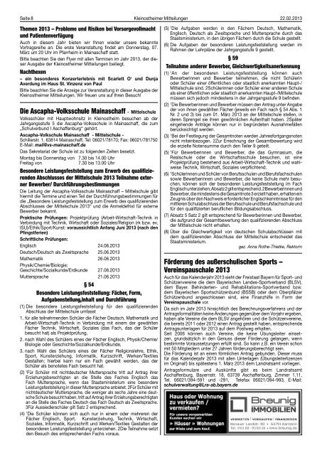Amtsblatt Nr. 8 vom 22.02.2013 - Kleinostheim