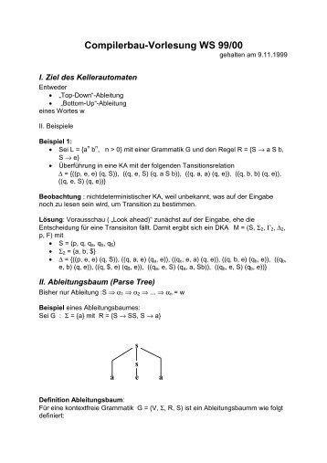 Compilerbau-Vorlesung WS 99/00 - dbis