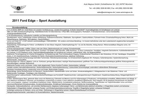 2011 Ford Edge – Sport Ausstattung - Auto Magnus