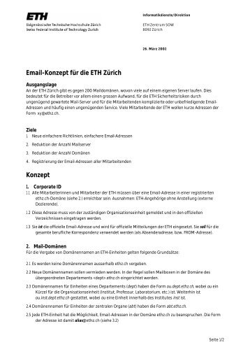 E-Mail-Konzept - ETH ZÃƒÂ¼rich
