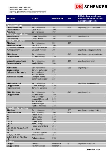 AGB_Telefonliste Kompakt ab 01.06.2013 - B4B Schwaben
