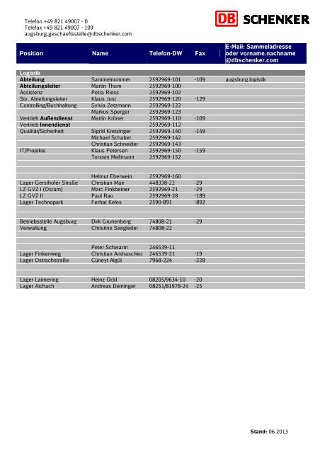 AGB_Telefonliste Kompakt ab 01.06.2013 - B4B Schwaben