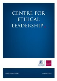 centre for ethical leadership - Melbourne Business School