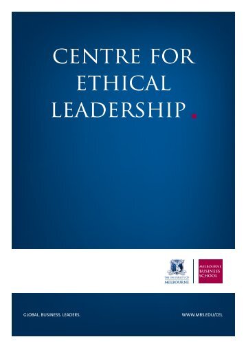 centre for ethical leadership - Melbourne Business School