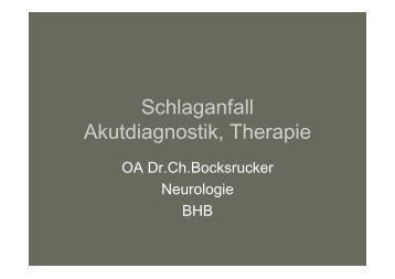 Schlaganfall Akutdiagnostik, Therapie - TurnusDoc