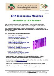 LMA Wednesday Meetings