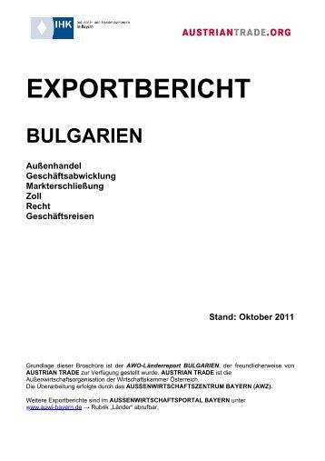 Exportbericht Bulgarien - Aussenwirtschaftsportal Bayern