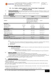 ss â€“74: 2200 j high density polyethylene standard specification