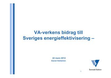 Presentation av Energiprojektet - Svenskt Vatten