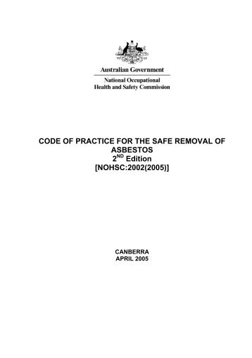 Code of Practice for the Safe Removal of Asbestos 2nd Edition