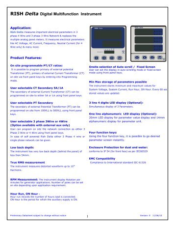 RISH Delta Digital Multifunction Instrument - Perel