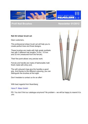 Profi Nail Brushes / Nail Art striper brush set - Newsletter 01/2012
