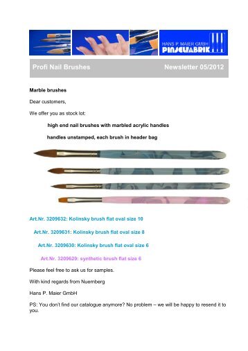 Profi Nail Brushes / Marble Brushes - Newsletter 05/2012
