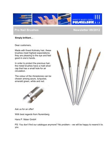 Pro Nail Brushes / Swarovski - Newsletter 09/2012
