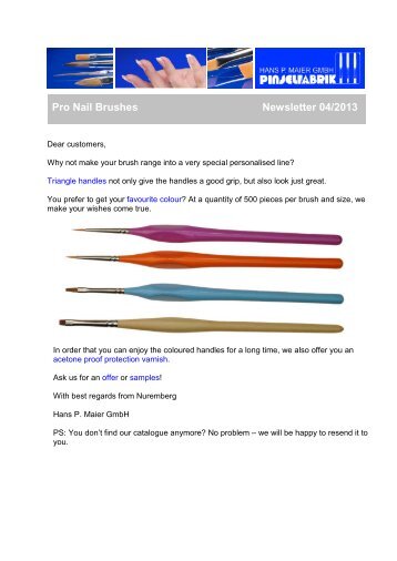 Pro Nail Brushes / Triangle Handles - Newsletter 04/2013
