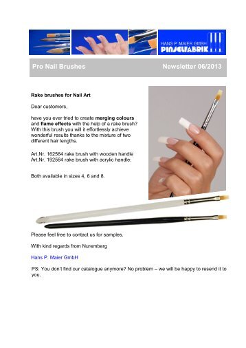 Pro Nail Brushes / Rake Brushes For Nail Art - Newsletter 06/2013