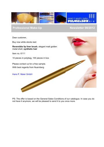 Professional Make-Up Reversible Lip Liner Brush - Newsletter 08/2012