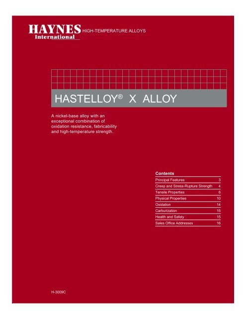 HASTELLOY® X ALLOY - Haynes International, Inc.
