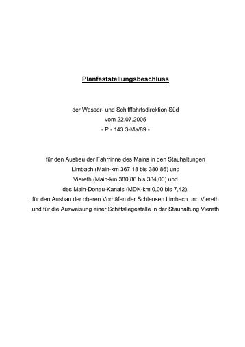 Planfeststellungsbeschluss - SÃ¼d - Wasser- und ...