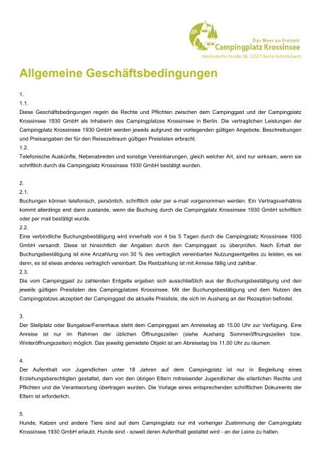 Allgemeine GeschÃ¤ftsbedingungen - Urlauber-Tipp.de