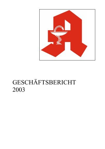 GESCHÄFTSBERICHT 2003 - Apothekerverband Nordrhein