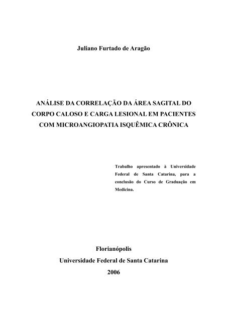 Juliano Furtado de Aragão ANÁLISE DA CORRELAÇÃO DA ... - UFSC