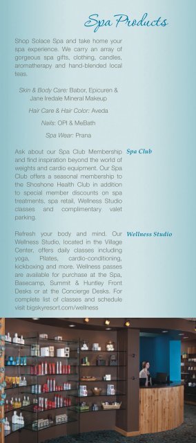 Solace Spa & Salon Brochure - Big Sky Resort