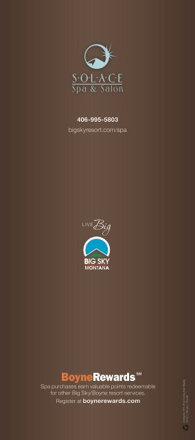 Solace Spa & Salon Brochure - Big Sky Resort