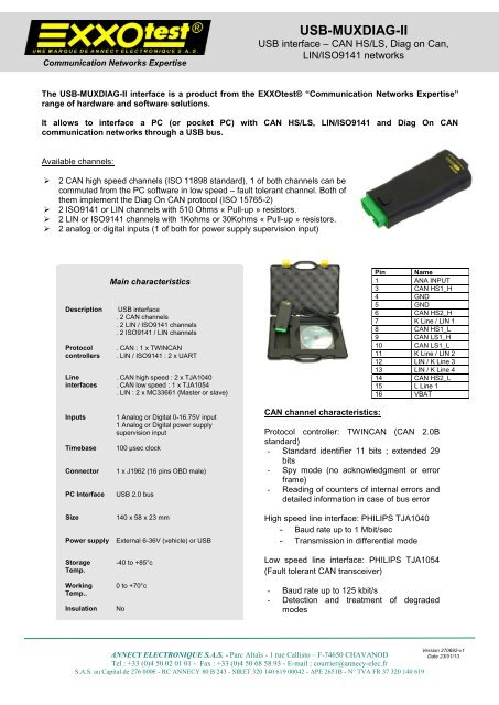 USB-MUXDIAG-II - Exxotest