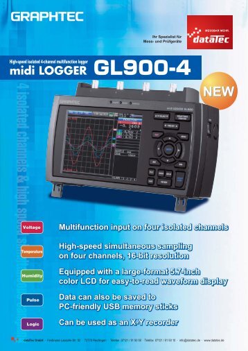 Graphtec midi Logger GL900-4 - datatec Gmbh